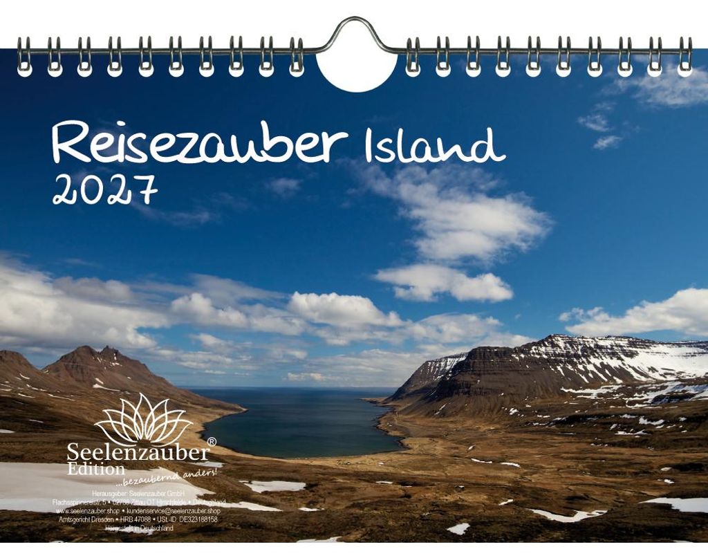 Reisezauber Island DIN A5 Kalender für 2027 Reykjavík Stadt Reise Land Urlaub- Seelenzauber