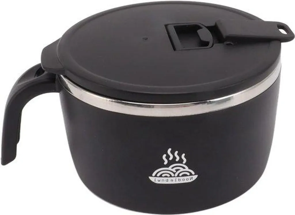 Bol à ramen en acier inoxydable 900 ml noir idéal pour colocation
