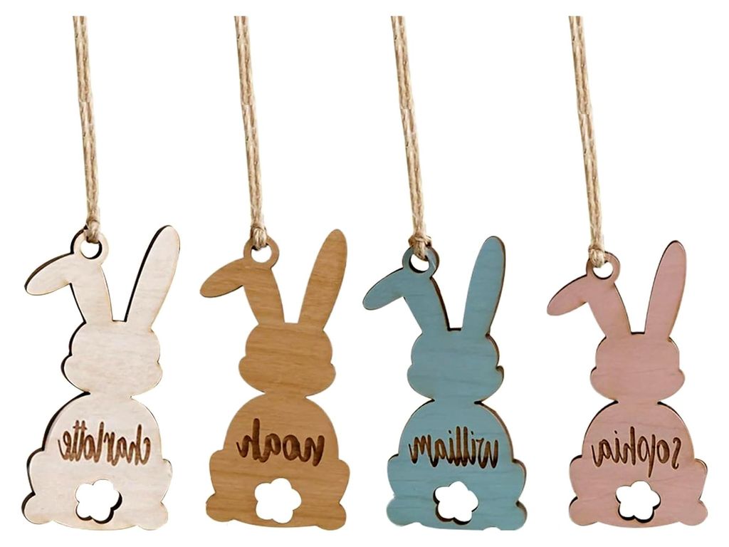 Natürliche Osterdekoration – Bastelarbeiten aus Holz, DIY-Malerei-Dekoration, umweltfreundliche Holzfiguren, handgefertigtes Rohlingsset | Zuhau...