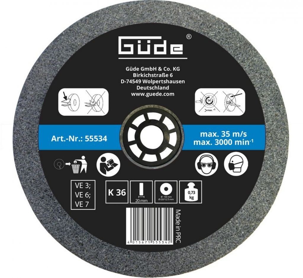 GÜDE Schleifscheibe Ersatzscheibe 150x20x32 mm K36 für GDS Produktbild 