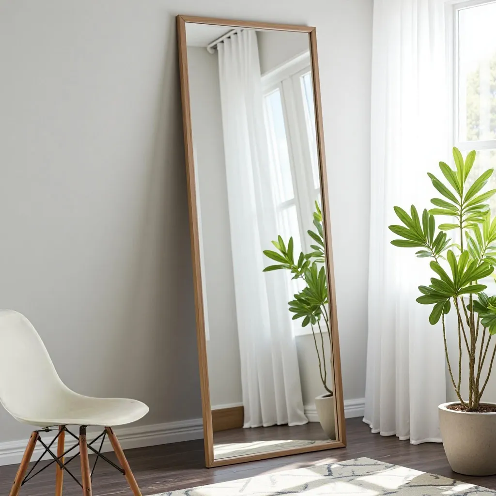 Specchio Rettangolare 150x40 Alluminio Nero - Figura Intera Minimal
