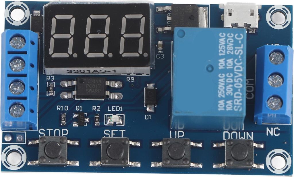 DC 6V30V Trigger Verzögerungs-ON/OFF Zyklus-Timer Relais-Schaltmodul mit LED-Anzeige und Micro-USB 5V