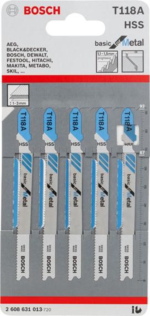 Stichsägeblatt T 118 A Basic for Metal, 5er-Pack Produktbild 