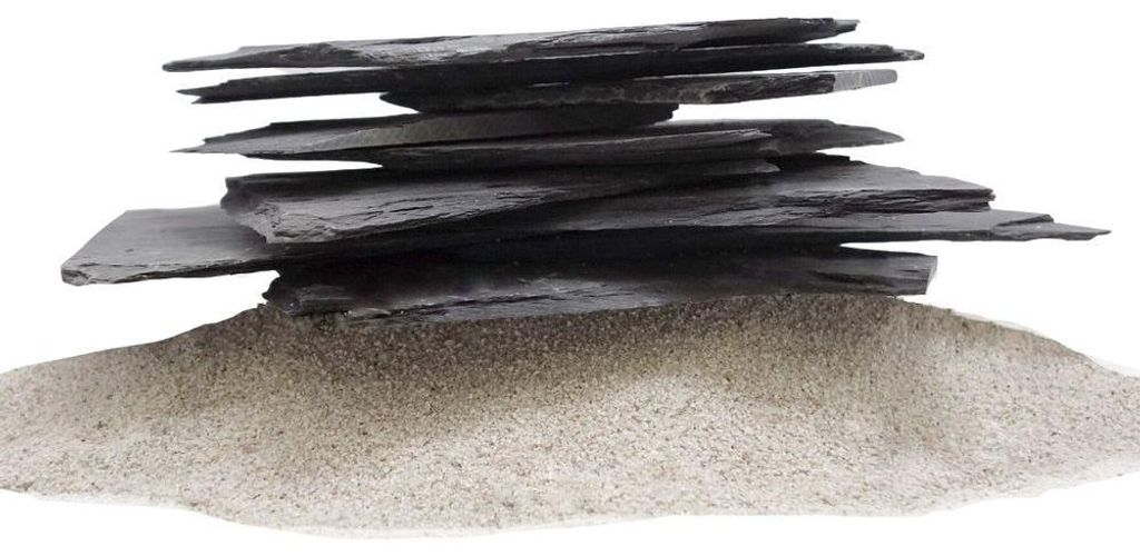 Aquarium Natursteine Schieferplatten Deko schwarz grau 10 Produktbild 
