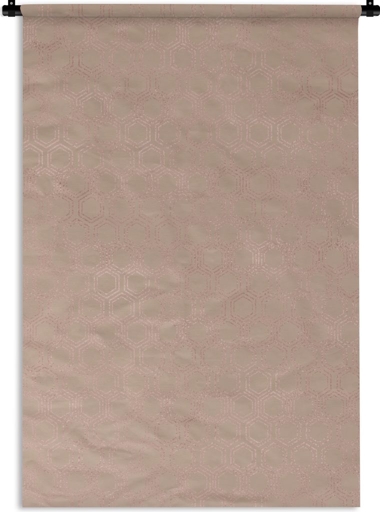 MuchoWow Wandteppich Wandbehang Muster - Luxus - Lila - Roségold 90x135 cm Tapisserie Dekoration Wandtuch - Baumwolle - Wandskulptur