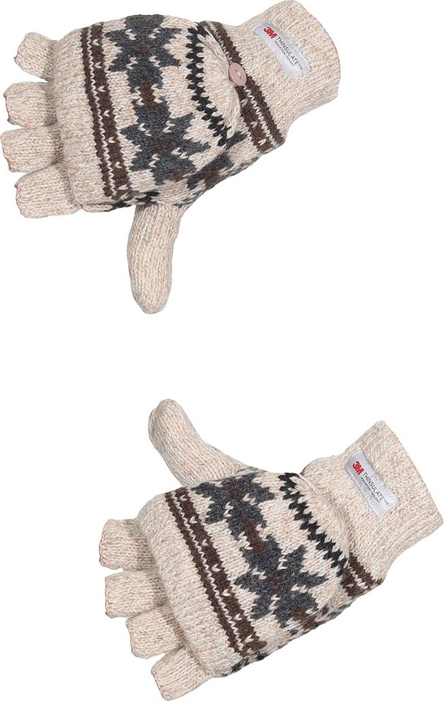 Handschuh mit Klappe und Norweger Muster Thinsulate für Produktbild 