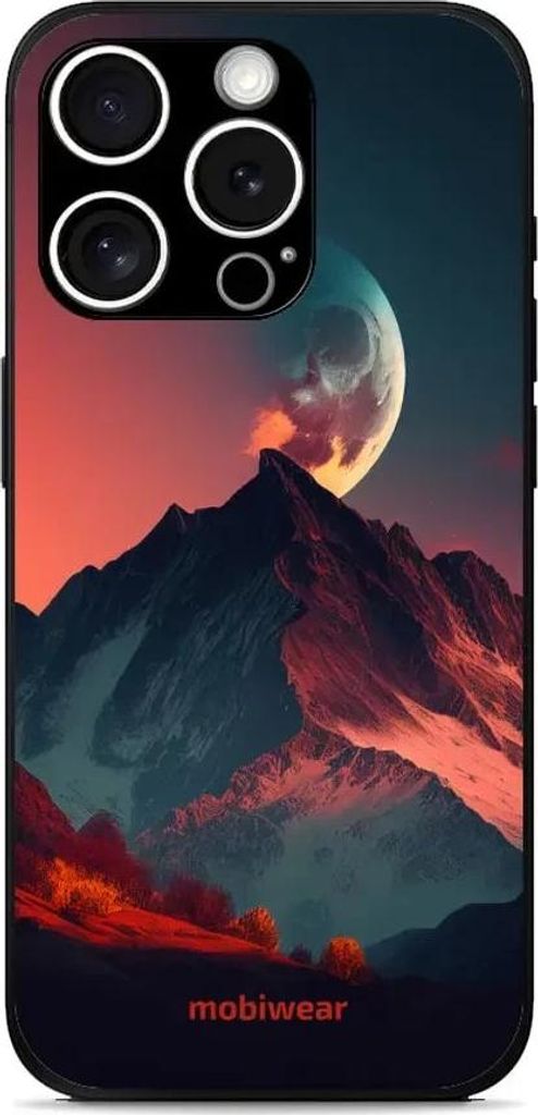 Handyhülle für iPhone 15 Pro Max, Mobiwear Glossy Case, Gebirgsdämmerung