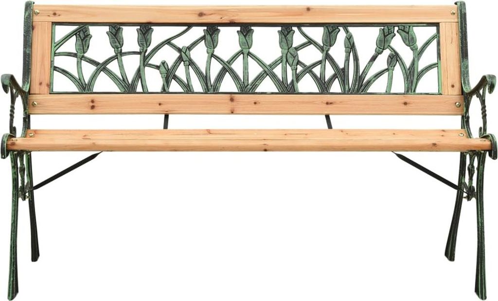 vidaXL Zahradní lavička 122 cm z litiny a masivního Obrázek produktu 