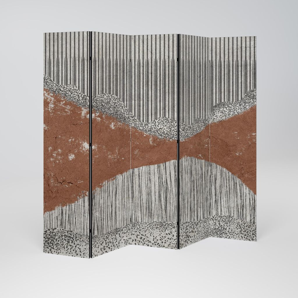 SpaceRebels Paravent Raumteiler - 5-teilig Raumtrenner, Druck 2-Seite - Raumtrenner - Trennwand Wohnung - Room Divider - Spanische Wand Deko Modern...