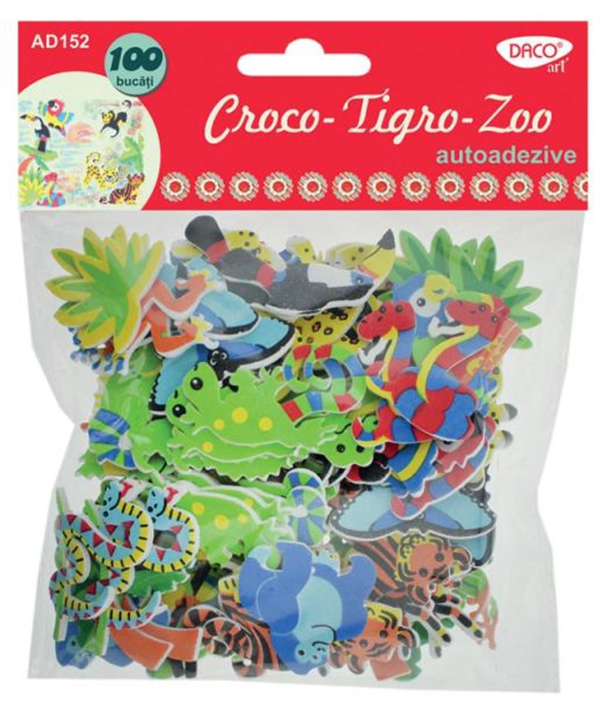 Accesorii craft - AD152 Croco-tigro-zoo animale spuma autoadeziva DACO