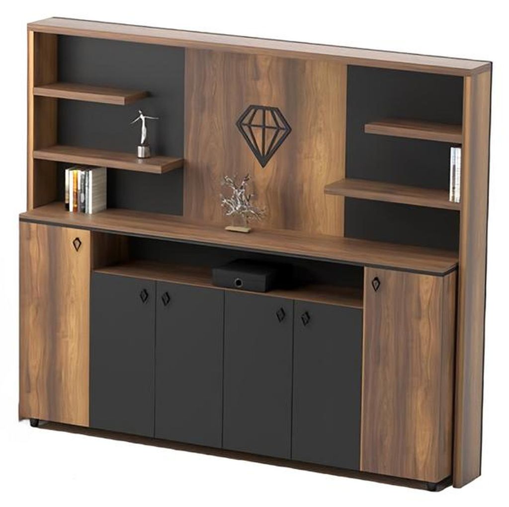 Anrichte Büroschrank Ablageschrank Archivschrank Sideboard Braun Grau