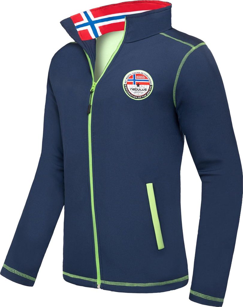 Nebulus Softshelljacke PUKA Herren, warme Outdoorjacke, praktische & vielseitige Übergangs-Jacke, P5536 - Herren, navy-lime, S