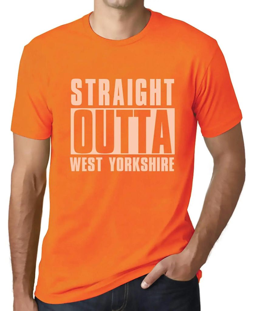 Herren Grafik T-Shirt Direkt aus West Yorkshire – Straight Outta West Yorkshire – Öko-Verantwortlich Vintage Jahrgang Kurzarm Lustige Druck Ge...