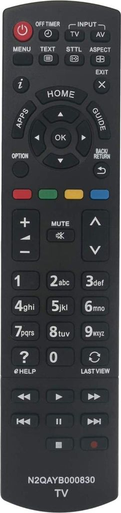 Ersatz TV Fernbedienung für Panasonic TX-32AST606 Fernseher