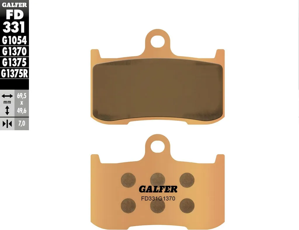 Plaquettes Galfer FD331G1370 Métal Fritté Street pour Indian et Suzuki