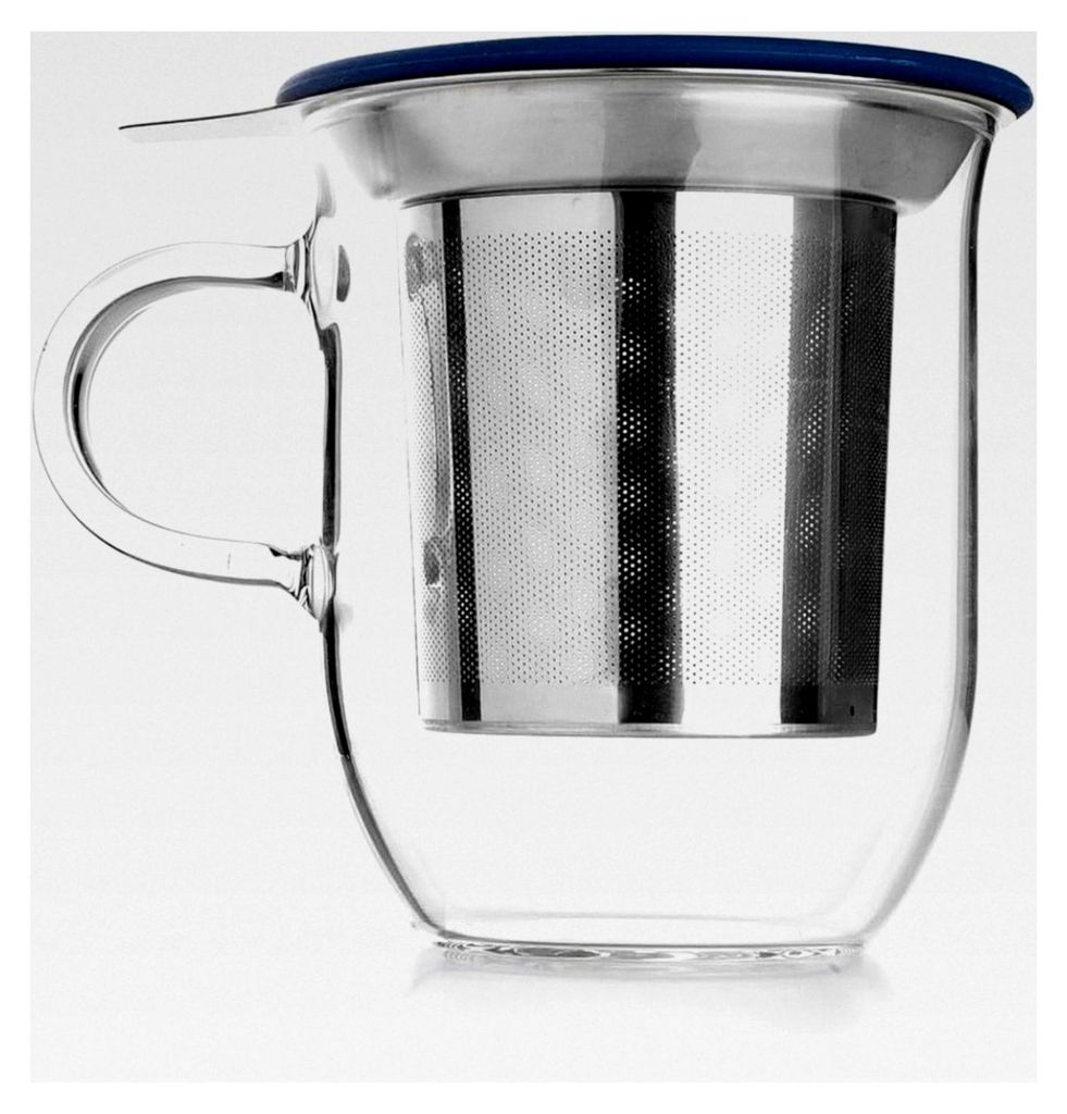 Teetasse mit Filter und Deckel, Borosilikat, 350 ml