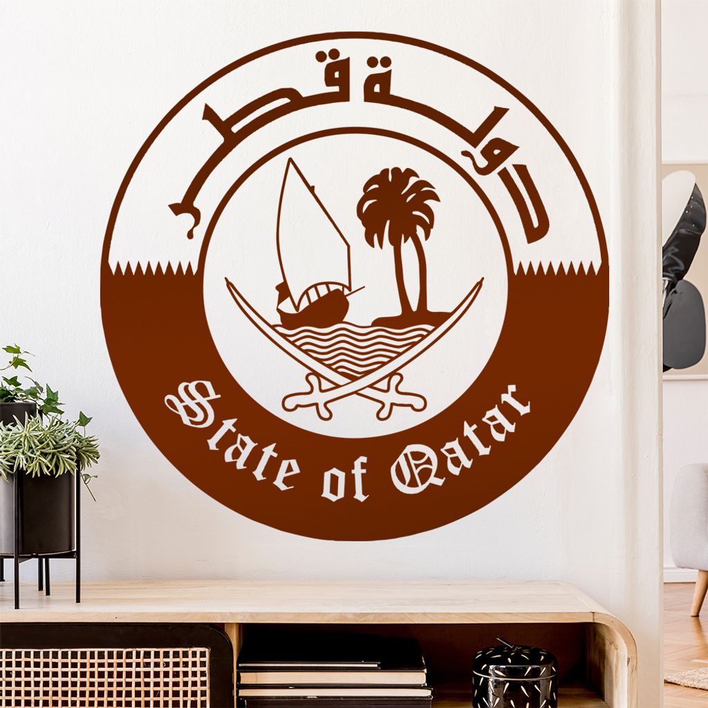 Katar Qatar Wappen Wandtattoo Wandaufkleber Wall Sticker - Dekoration, Küche, Wohnzimmer, Schlafzimmer, Badezimmer
