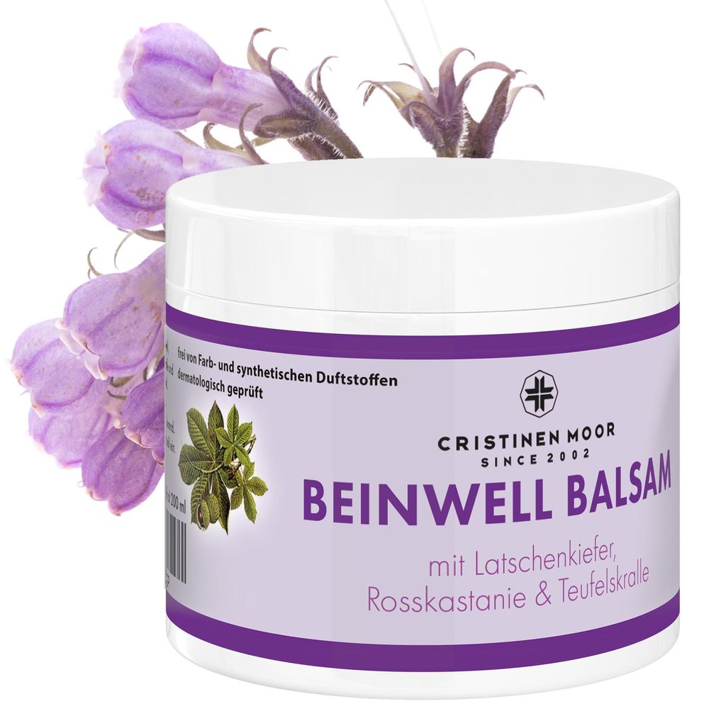 Cristinen Moor Beinwell Balsam - mit 100% natürlichem Beinwellextrakt zur Pflege von Muskeln und Gelenken - bei Rücken-, Knie- und Nackenbeschwerden
