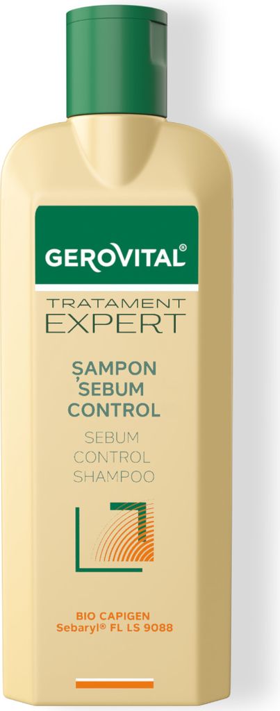 Gerovital Sebum Control Shampoo mit Sebaryl & Bio-Capigen – Reguliert Sebum, reduziert Haarausfall, für fettiges Haar, 250 ml