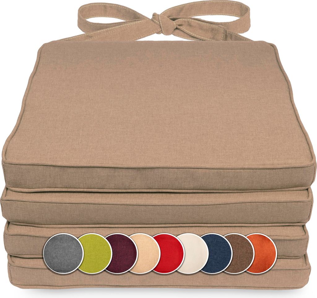 sunnypillow 4er Set Stuhlkissen 40 x 45 x 5cm | Produktbild 