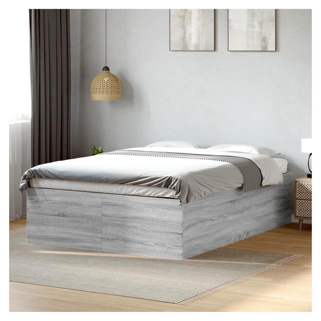 Bettgestell ohne Matratze, Grau Sonoma 140x200 cm