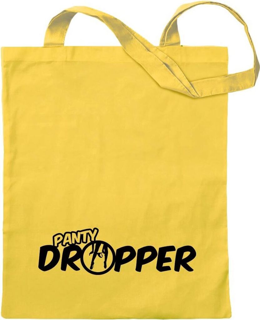 Kiwistar - Baumwolltasche - gelb - Panty dropper - Tragetasche Stoffbeutel Umhängetasche langer Henkel