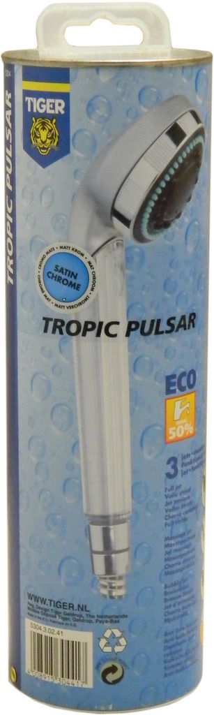 Tiger 5304 - Duschkopf Tropic Pulsar, Matt verchromt