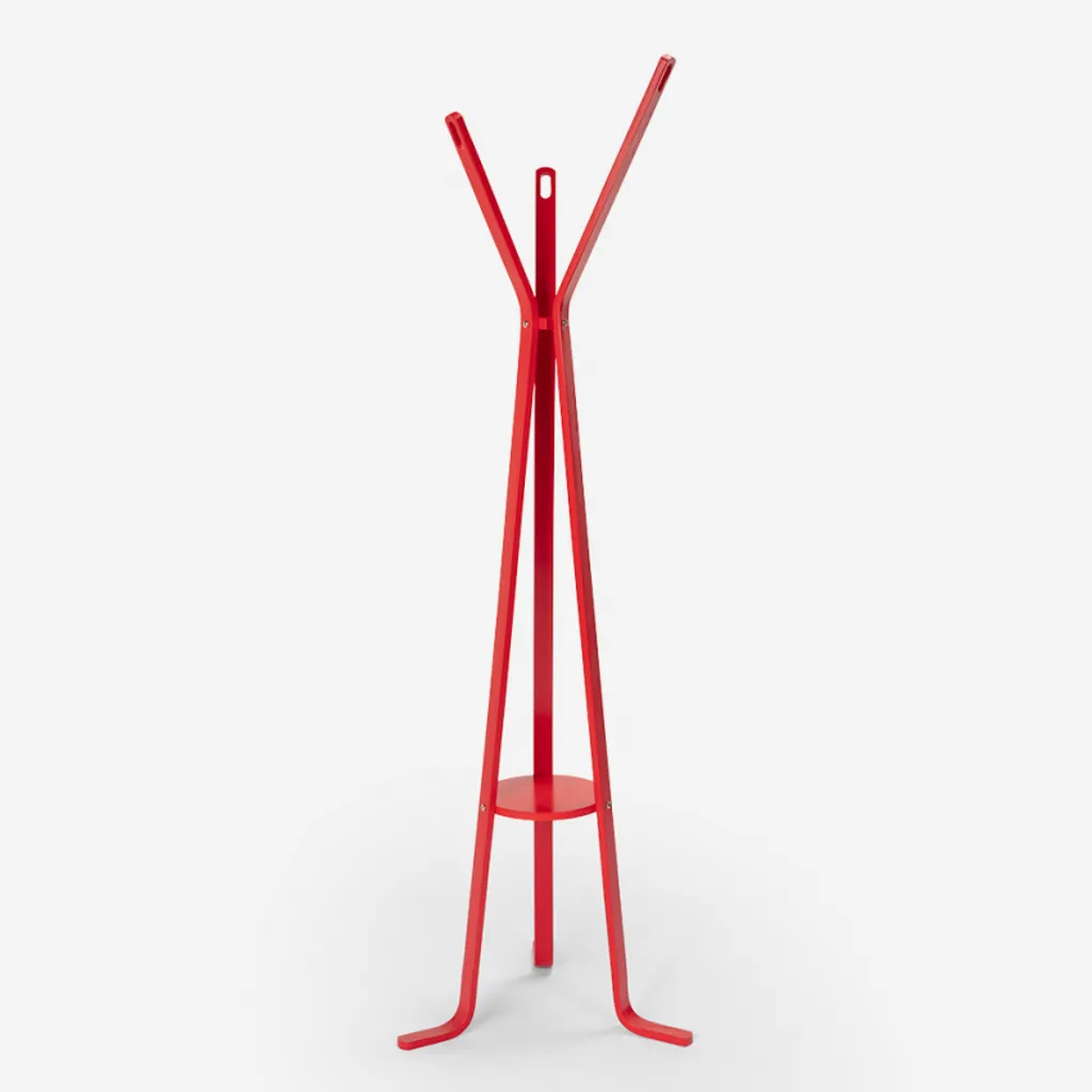Portemanteau en bois Nordstrand Rouge pour Entrée et Salon Moderne