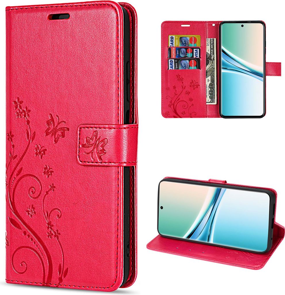 Hülle für Xiaomi Redmi Note 15 4G / 5G Handyhülle Wallet Case Klapphülle in Rot
