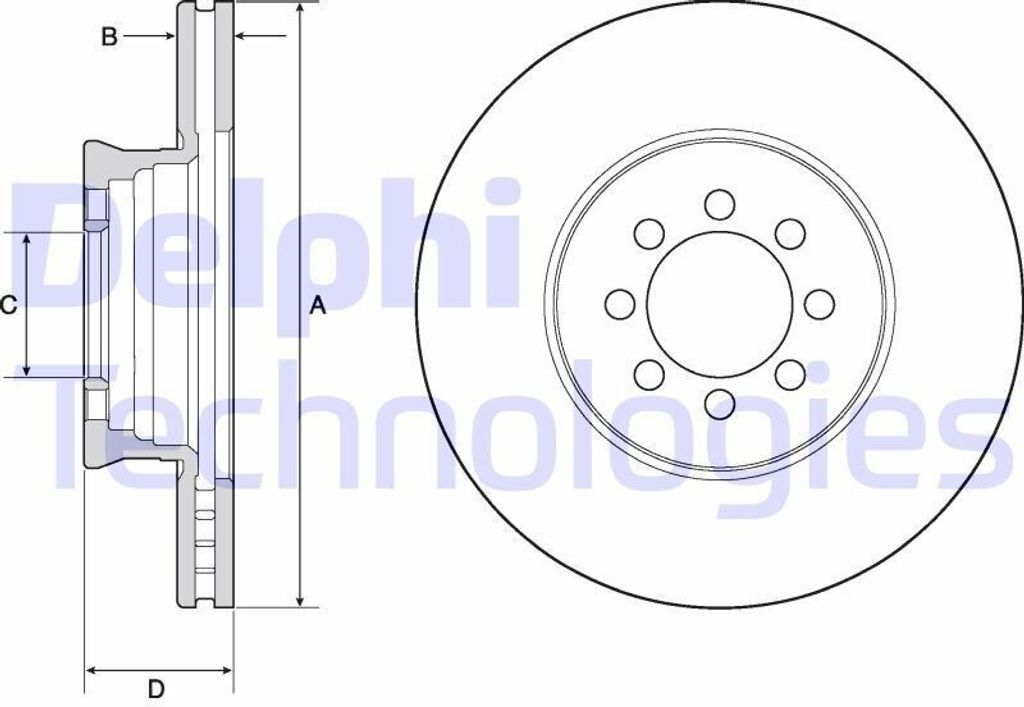 2x DELPHI Bremsscheibe BG4679C passend für MERCEDES-BENZ VARIO Kasten/Kombi 70mm