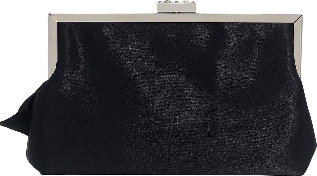 Clutch Abendtasche Elegante Plissee Satin Formale Handtasche Einfache Klassische Geldbörse für Damen (Schwarz)