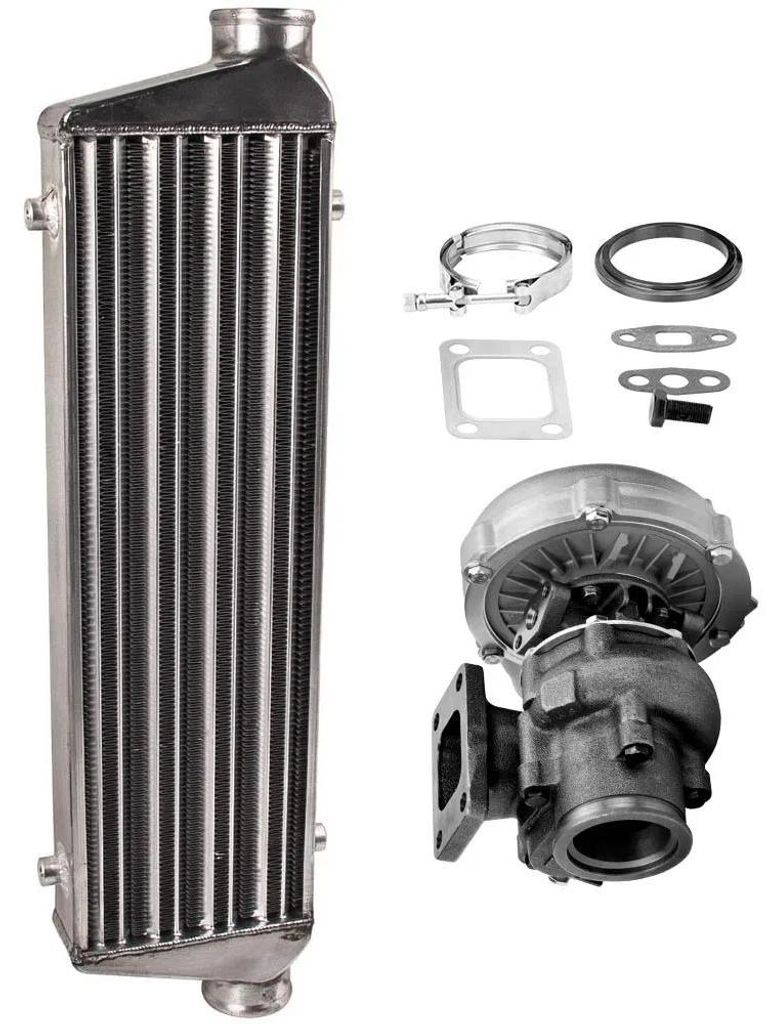 Universal Turbo Kit - T04E V-Band Turbolader Set - Stage 3 Komplettsatz - 4/6 Zyl 1,5–2,5L Motoren - 400+ PS - Wastegate - Aluminium Ladeluftkühler