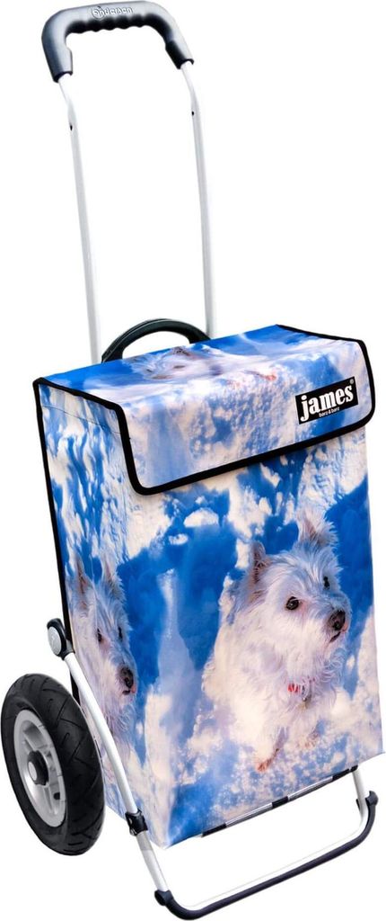 James Einkaufstrolley - FLOECKLI - stabiler Einkaufswagen mit individuellem Design - einfarbig: blau in Ausführung: Royal-Luftraeder