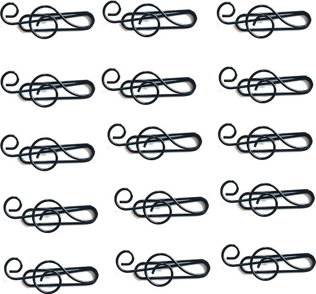 INF Notenklammern 50er Pack - Metall Büroklammern für Büro, Schule, Lesezeichen Schwarz