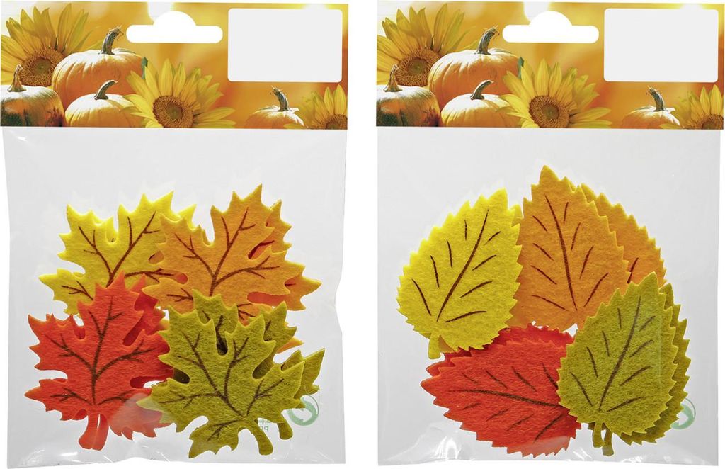 Deko-Herbstblätter aus Filz 6 cm bunt 8 Stück Produktbild 