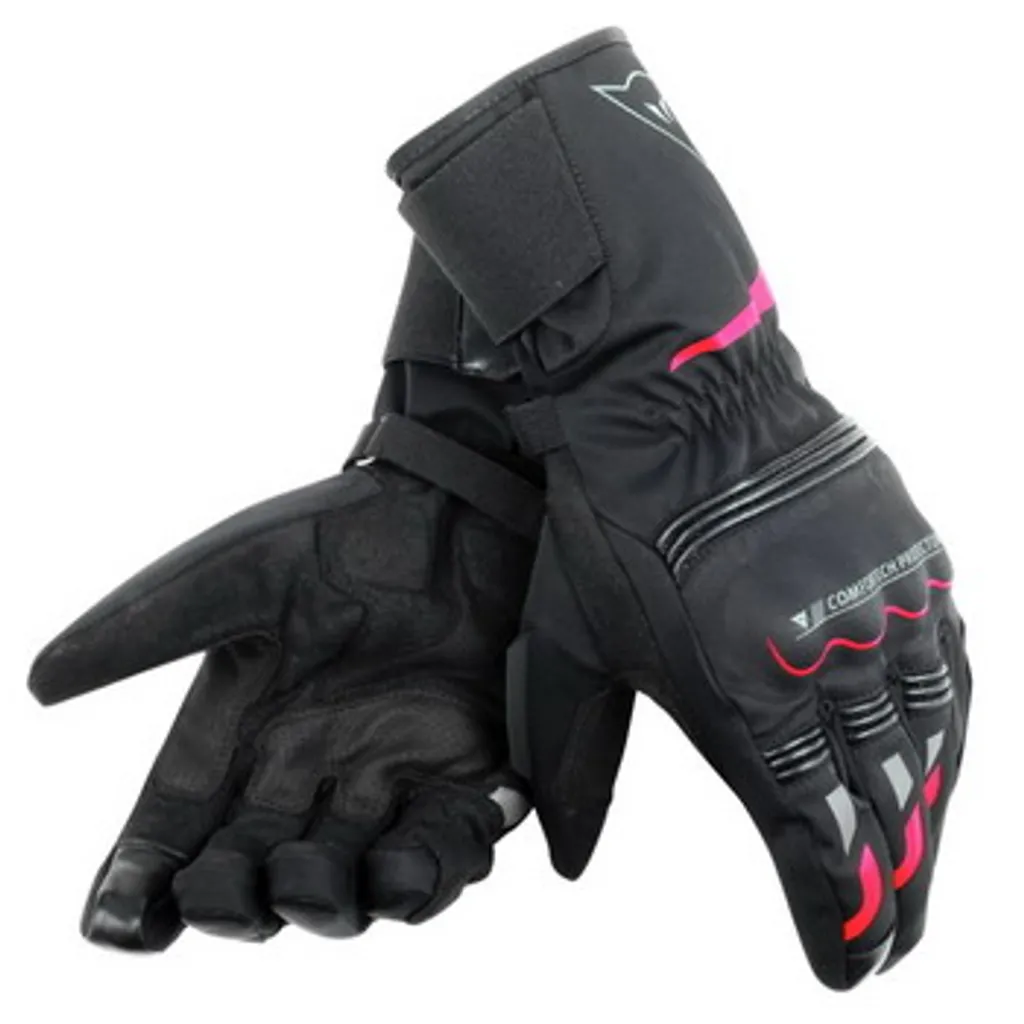 Dainese Tempest D-Dry Gants Longs Moto Noirs et Rouges en Taille XS