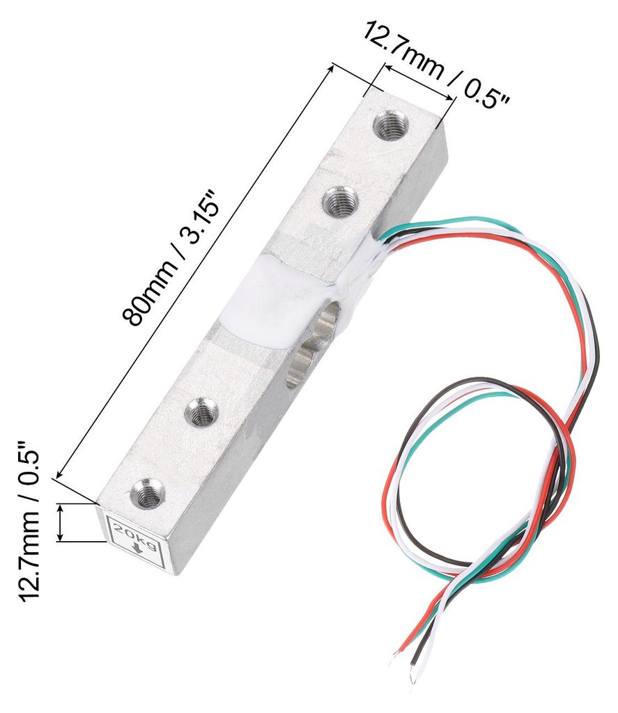 2 Stš¹ck Digitale W?gezelle 20KG + HX711 Module Weighing Sensor 24 Bit Precision A/D Dual-Channel for DIY Portable Electronic Kitchen Scale Kit