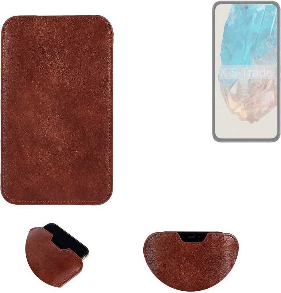 K-S-Trade Schutzhülle Handyhülle kompatibel mit Samsung Galaxy M35 5G Handytasche Kunstleder Sleeve in braun