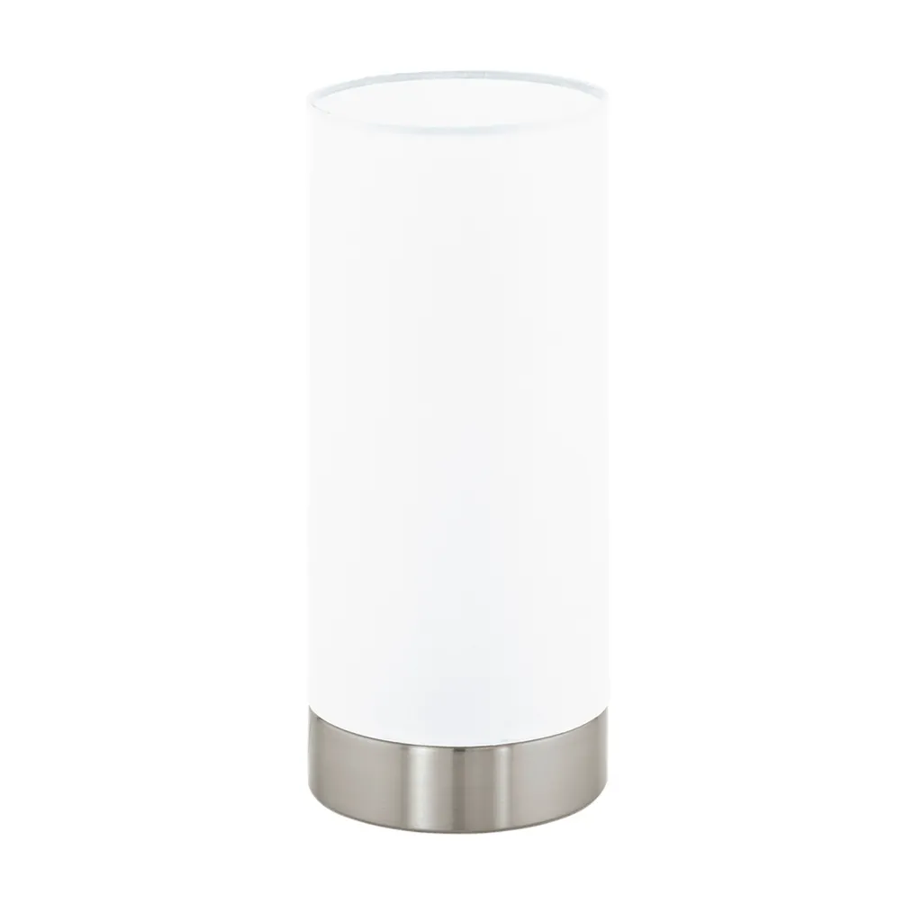Eglo 95118 Pasteri Lampe de table en tissu blanc avec variateur tactile