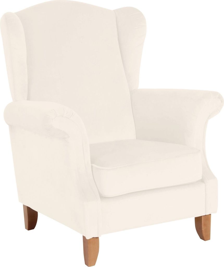 Ohrensessel Katria Bezug Samtvelours Buche natur / creme Produktbild 