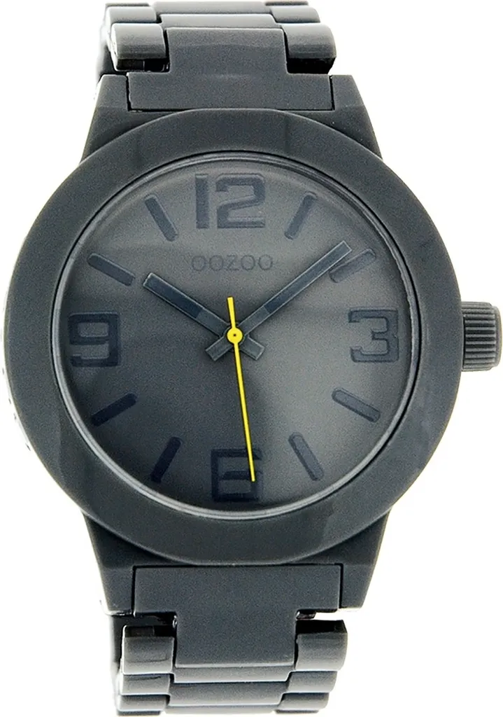 Montre Oozoo gris foncé pour homme et femme, accessoire quartz style vintage