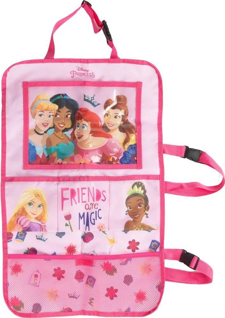 Tataway Multifunktionaler Auto-Organizer Prinzessinnenblume – Reise-Aufbewahrungstasche mit Taschen und dekorativem Blumendesign für Mädchen