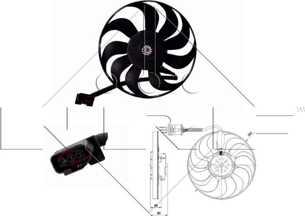 NRF 47392 Lüfter Motorkühlung Kühlerlüfter für VW Golf IV Produktbild 