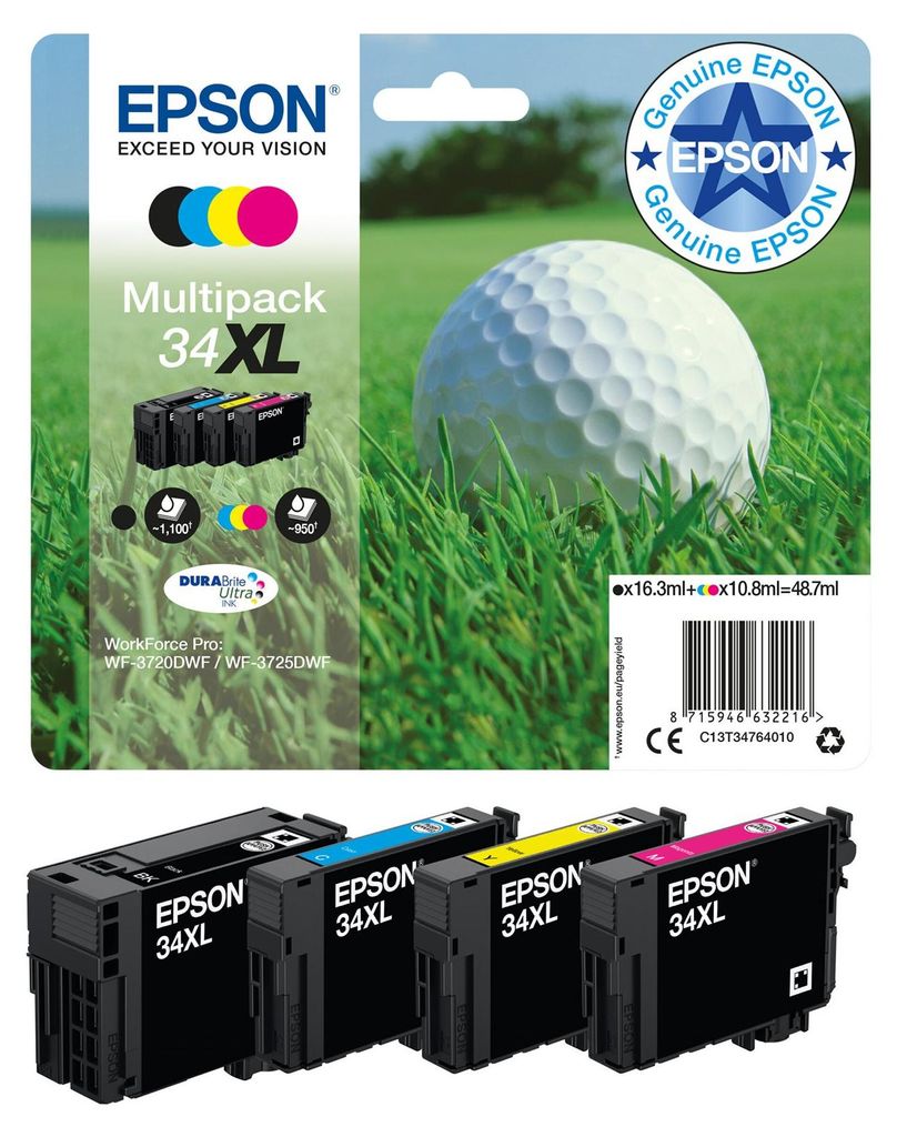 Epson Golf ball 34XL Golfball DURABrite Ultra Multipack 4 Produktbild 