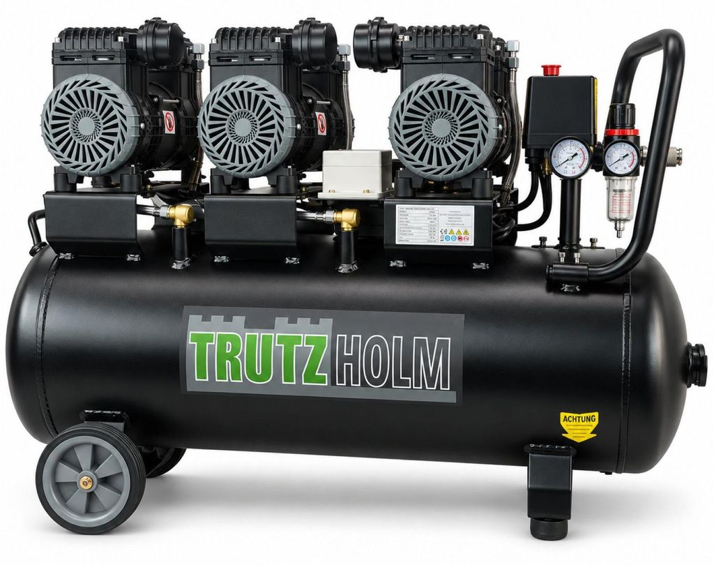 Premium Brushless Silent Flüsterkompressor 100L, 2700W, Produktbild 