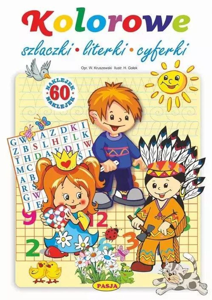 Książka edukacyjna Kolorowe szlaczki, literki i cyferki