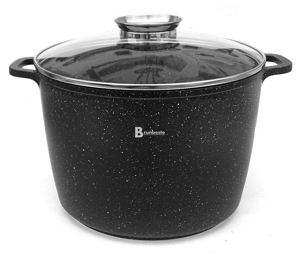 Faitout 24 cm en marbre noir 6,2 L induction avec couvercle doseur aromates