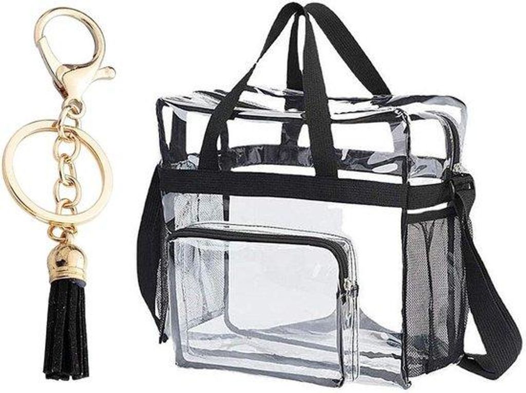 Durchsichtige Reisetasche schwarz Wasserfest Groß