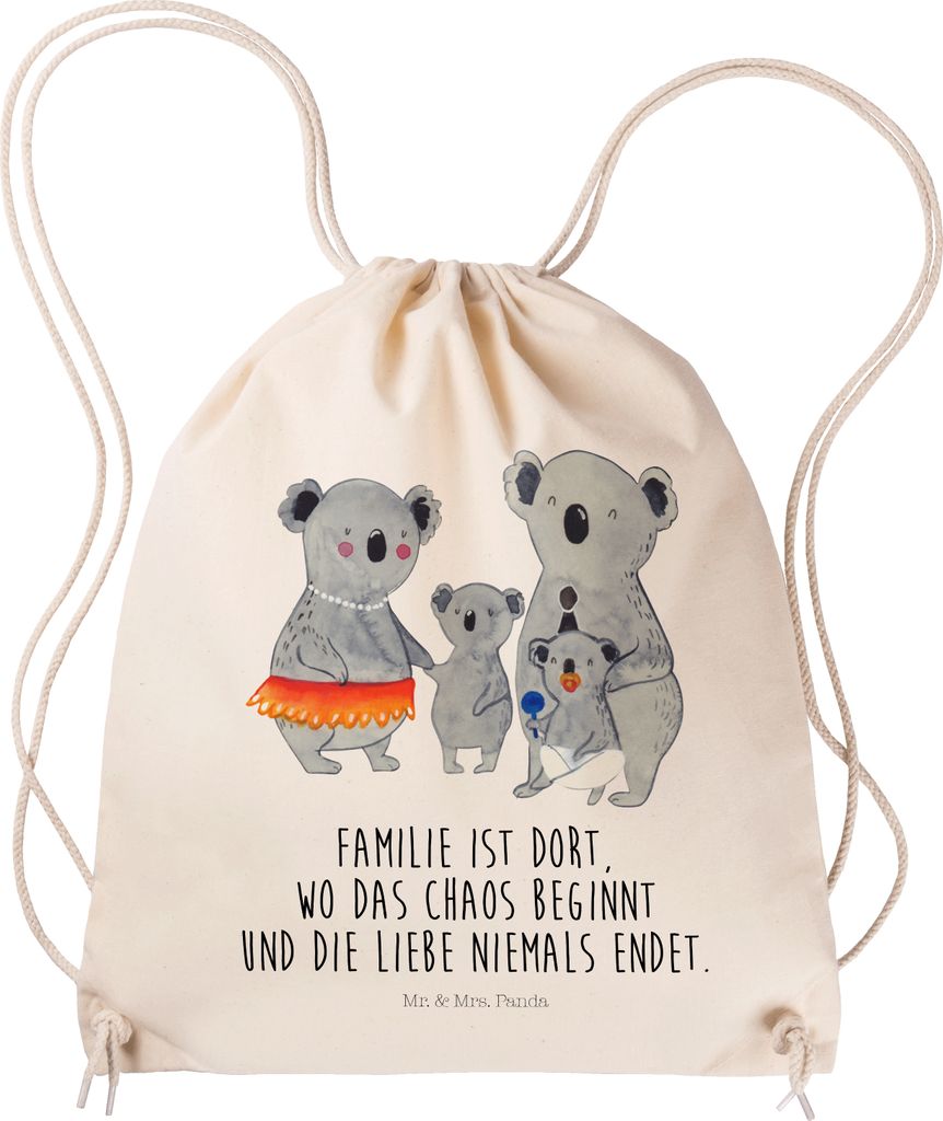 Mr. & Mrs. Panda rucksack stoff Koala Familie - Transparent - Geschenk, Turnbeutel, Koalas, Muttertag, Kleiner, Mama, gymnastiktasche, Family, Kind...