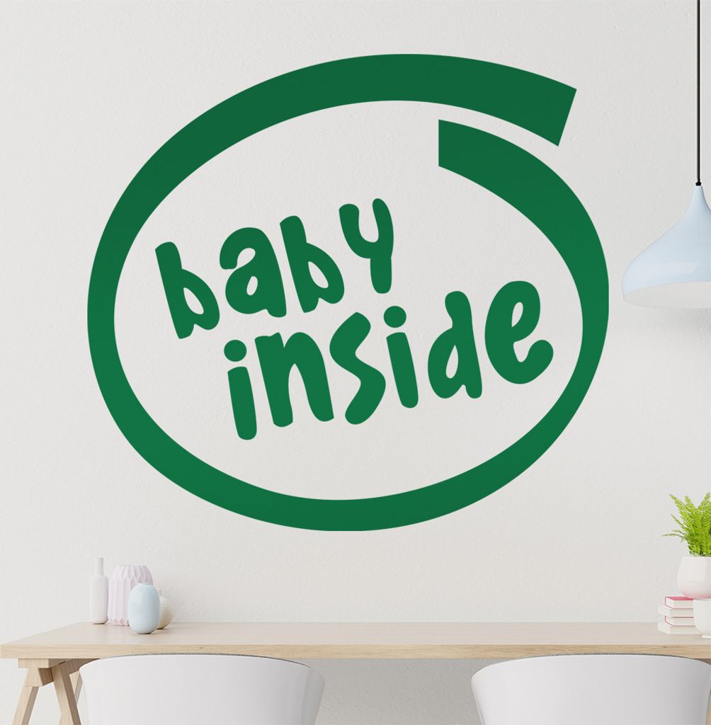 baby inside Wandtattoo in 6 Größen - Wandaufkleber Wall Sticker - Dekoration, Küche, Wohnzimmer, Schlafzimmer, Badezimmer